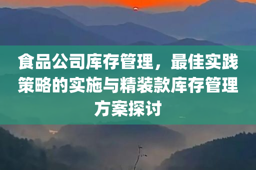 食品公司库存管理，最佳实践策略的实施与精装款库存管理方案探讨