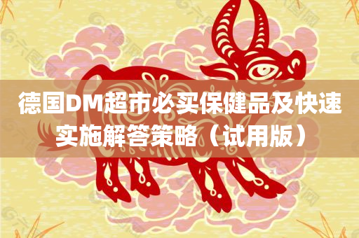 德国DM超市必买保健品及快速实施解答策略（试用版）