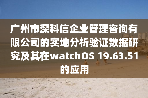 广州市深科信企业管理咨询有限公司的实地分析验证数据研究及其在watchOS 19.63.51的应用