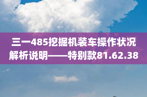 三一485挖掘机装车操作状况解析说明——特别款81.62.38