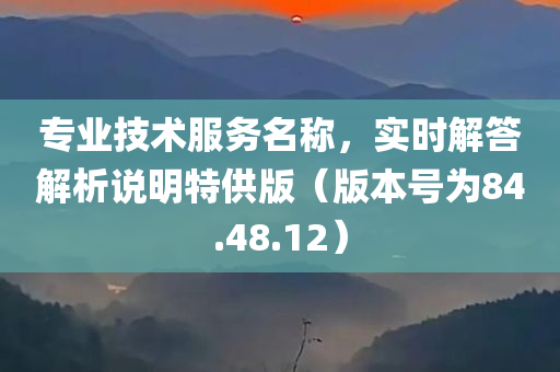 专业技术服务名称，实时解答解析说明特供版（版本号为84.48.12）