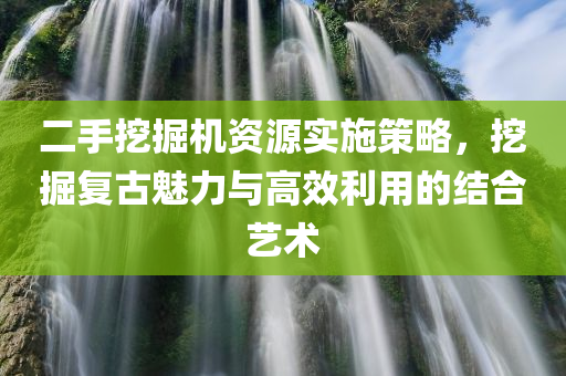 二手挖掘机资源实施策略，挖掘复古魅力与高效利用的结合艺术