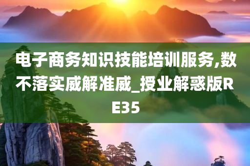 电子商务知识技能培训服务,数不落实威解准威_授业解惑版RE35