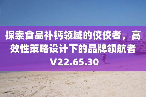 探索食品补钙领域的佼佼者，高效性策略设计下的品牌领航者 V22.65.30