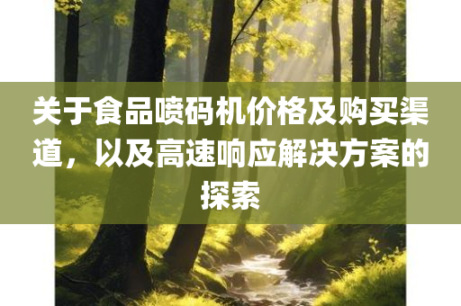 关于食品喷码机价格及购买渠道，以及高速响应解决方案的探索