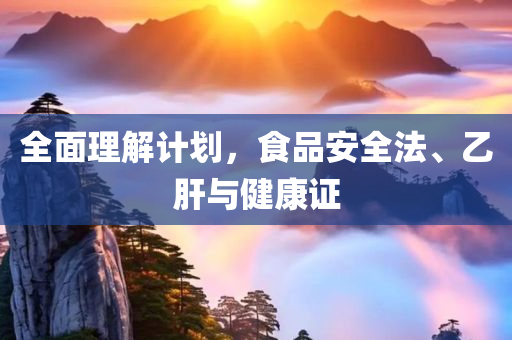 全面理解计划，食品安全法、乙肝与健康证