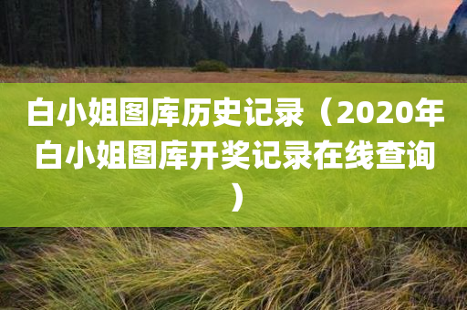 白小姐图库历史记录（2020年白小姐图库开奖记录在线查询）