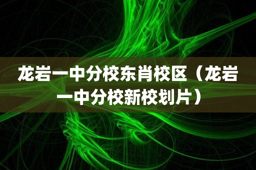 龙岩一中分校东肖校区（龙岩一中分校新校划片）