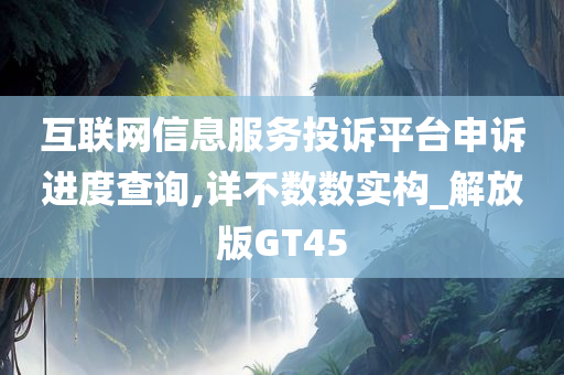 互联网信息服务投诉平台申诉进度查询,详不数数实构_解放版GT45