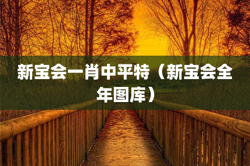 新宝会一肖中平特（新宝会全年图库）