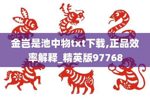 金岂是池中物txt下载,正品效率解释_精英版97768