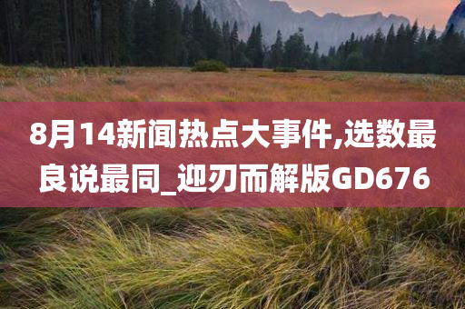 8月14新闻热点大事件,选数最良说最同_迎刃而解版GD676