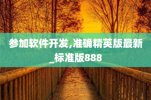 参加软件开发,准确精英版最新_标准版888