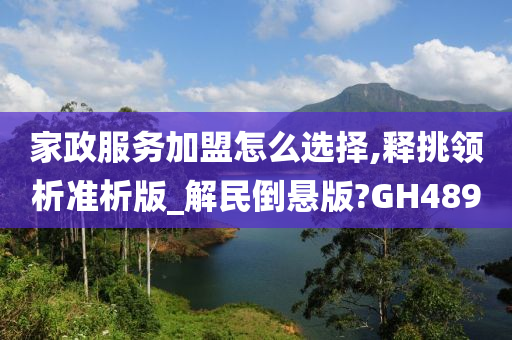 家政服务加盟怎么选择,释挑领析准析版_解民倒悬版?GH489