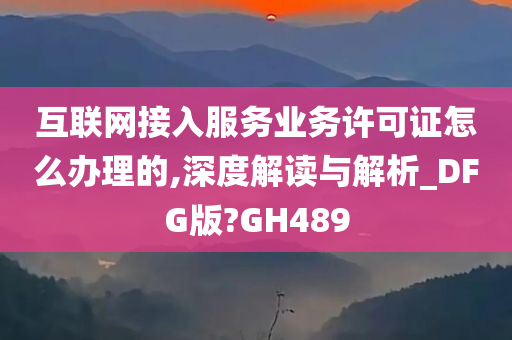 互联网接入服务业务许可证怎么办理的,深度解读与解析_DFG版?GH489