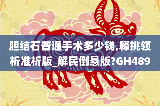 胆结石普通手术多少钱,释挑领析准析版_解民倒悬版?GH489