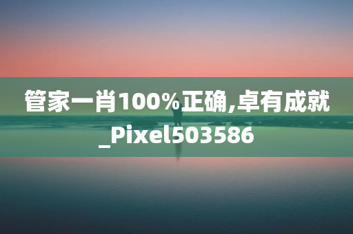 管家一肖100%正确,卓有成就_Pixel503586