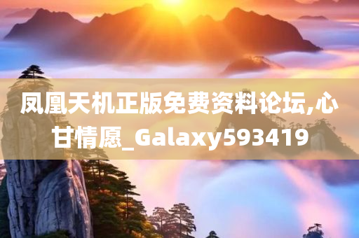 凤凰天机正版免费资料论坛,心甘情愿_Galaxy593419