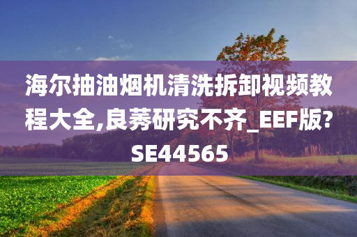 海尔抽油烟机清洗拆卸视频教程大全,良莠研究不齐_EEF版?SE44565