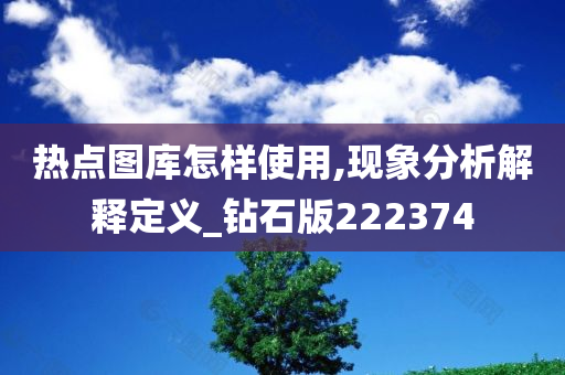 热点图库怎样使用,现象分析解释定义_钻石版222374