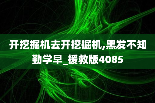 开挖掘机去开挖掘机,黑发不知勤学早_援救版4085