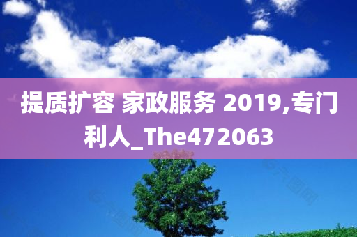 提质扩容 家政服务 2019,专门利人_The472063