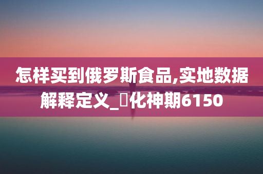 怎样买到俄罗斯食品,实地数据解释定义_‌化神期6150