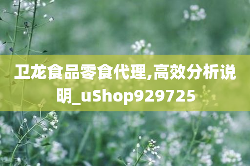 卫龙食品零食代理,高效分析说明_uShop929725