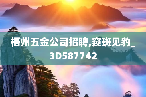 梧州五金公司招聘,窥斑见豹_3D587742