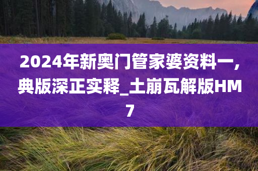 2024年新奥门管家婆资料一,典版深正实释_土崩瓦解版HM7