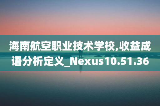 海南航空职业技术学校,收益成语分析定义_Nexus10.51.36