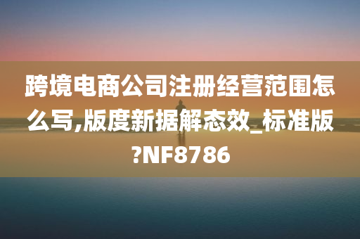 跨境电商公司注册经营范围怎么写,版度新据解态效_标准版?NF8786