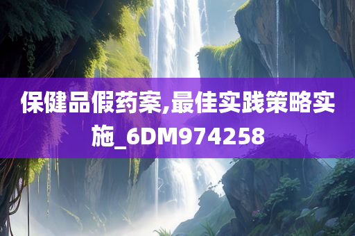 保健品假药案,最佳实践策略实施_6DM974258