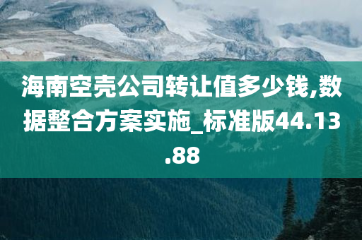 海南空壳公司转让值多少钱,数据整合方案实施_标准版44.13.88