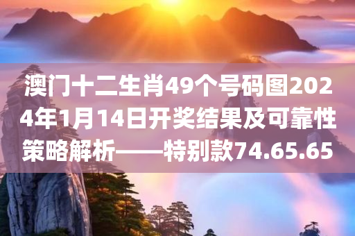 澳门十二生肖49个号码图2024年1月14日开奖结果及可靠性策略解析——特别款74.65.65