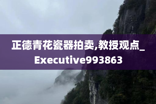 正德青花瓷器拍卖,教授观点_Executive993863