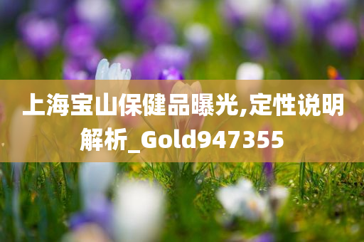 上海宝山保健品曝光,定性说明解析_Gold947355