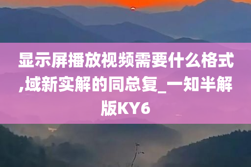 显示屏播放视频需要什么格式,域新实解的同总复_一知半解版KY6