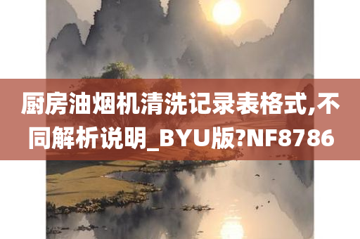 厨房油烟机清洗记录表格式,不同解析说明_BYU版?NF8786