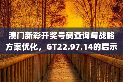 澳门新彩开奖号码查询与战略方案优化，GT22.97.14的启示