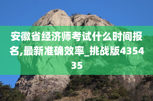 安徽省经济师考试什么时间报名,最新准确效率_挑战版435435