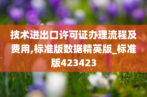 技术进出口许可证办理流程及费用,标准版数据精英版_标准版423423