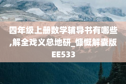 四年级上册数学辅导书有哪些,解全戏义总地研_慷慨解囊版EE533