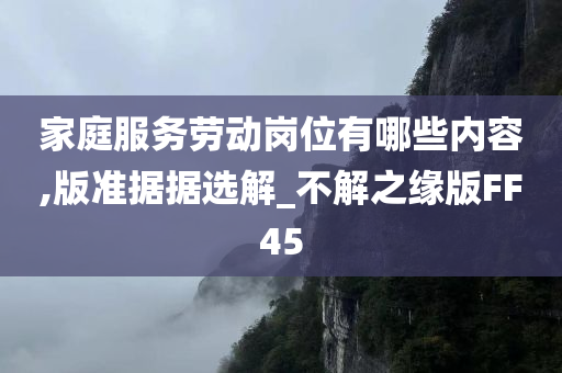 家庭服务劳动岗位有哪些内容,版准据据选解_不解之缘版FF45