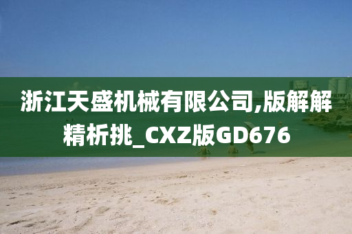 浙江天盛机械有限公司,版解解精析挑_CXZ版GD676