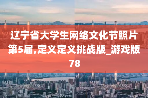 辽宁省大学生网络文化节照片第5届,定义定义挑战版_游戏版78