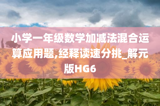 小学一年级数学加减法混合运算应用题,经释读速分挑_解元版HG6