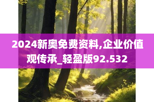 2024新奥免费资料,企业价值观传承_轻盈版92.532