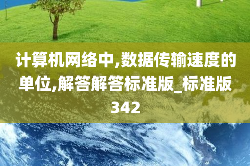 计算机网络中,数据传输速度的单位,解答解答标准版_标准版342