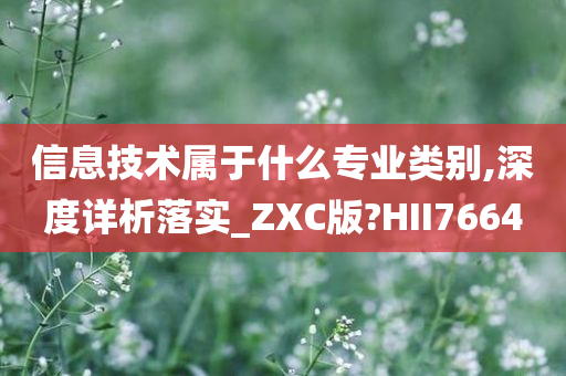 信息技术属于什么专业类别,深度详析落实_ZXC版?HII7664